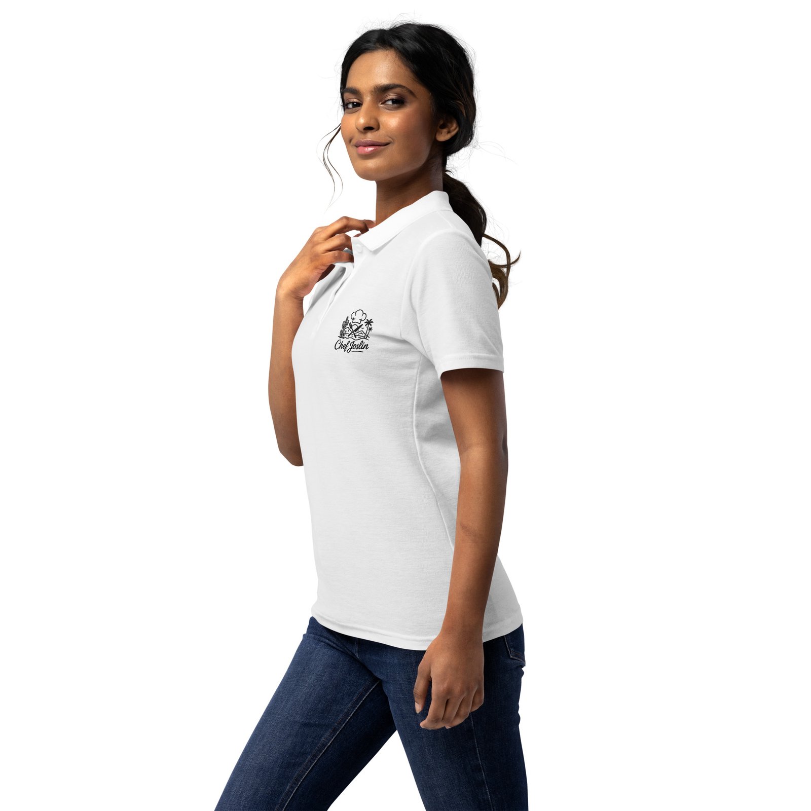 Chef Joslin Women’s pique polo shirt - Image 5